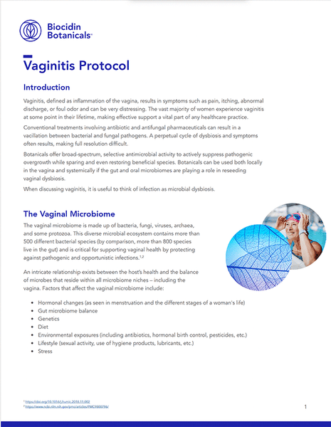 Vaginitis Protocol – Biocidin Botanicals