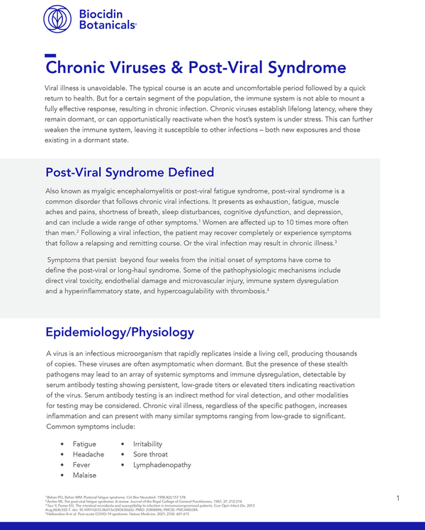 Chronic Viruses & Post-Viral Syndrome