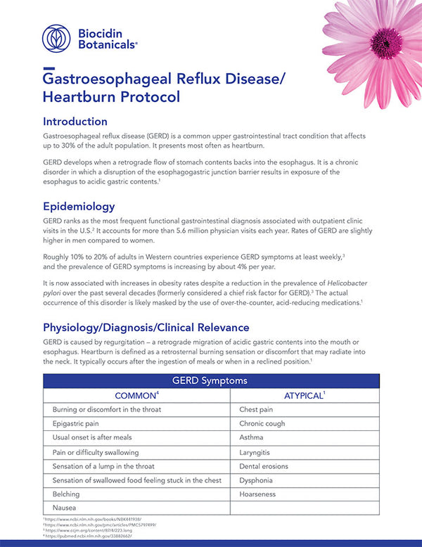 Gastroesophageal Reflux Disease/ Heartburn Protocol