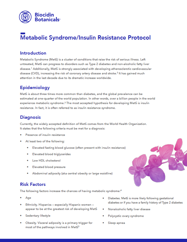 Metabolic Syndrome/Insulin Resistance Protocol